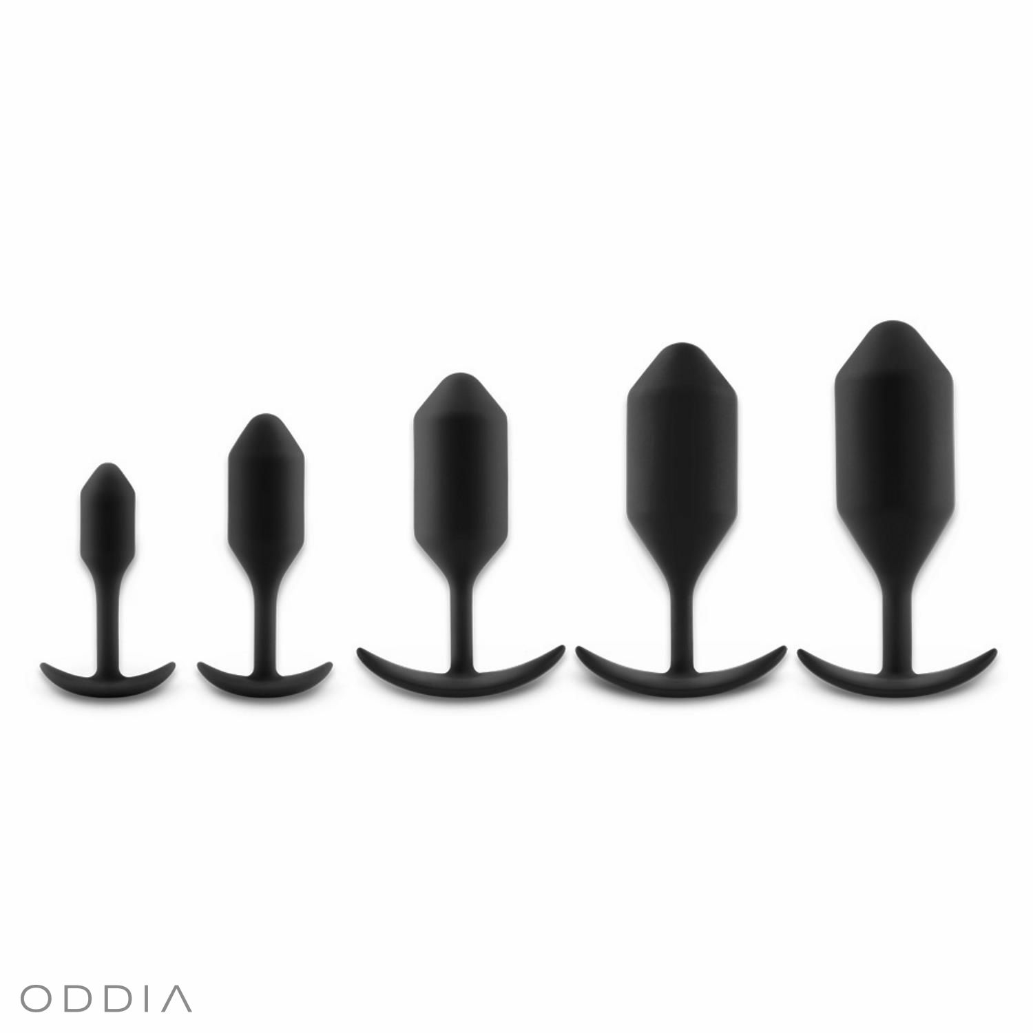 5 Analplugs in verschiedenen Größen, in schwarz