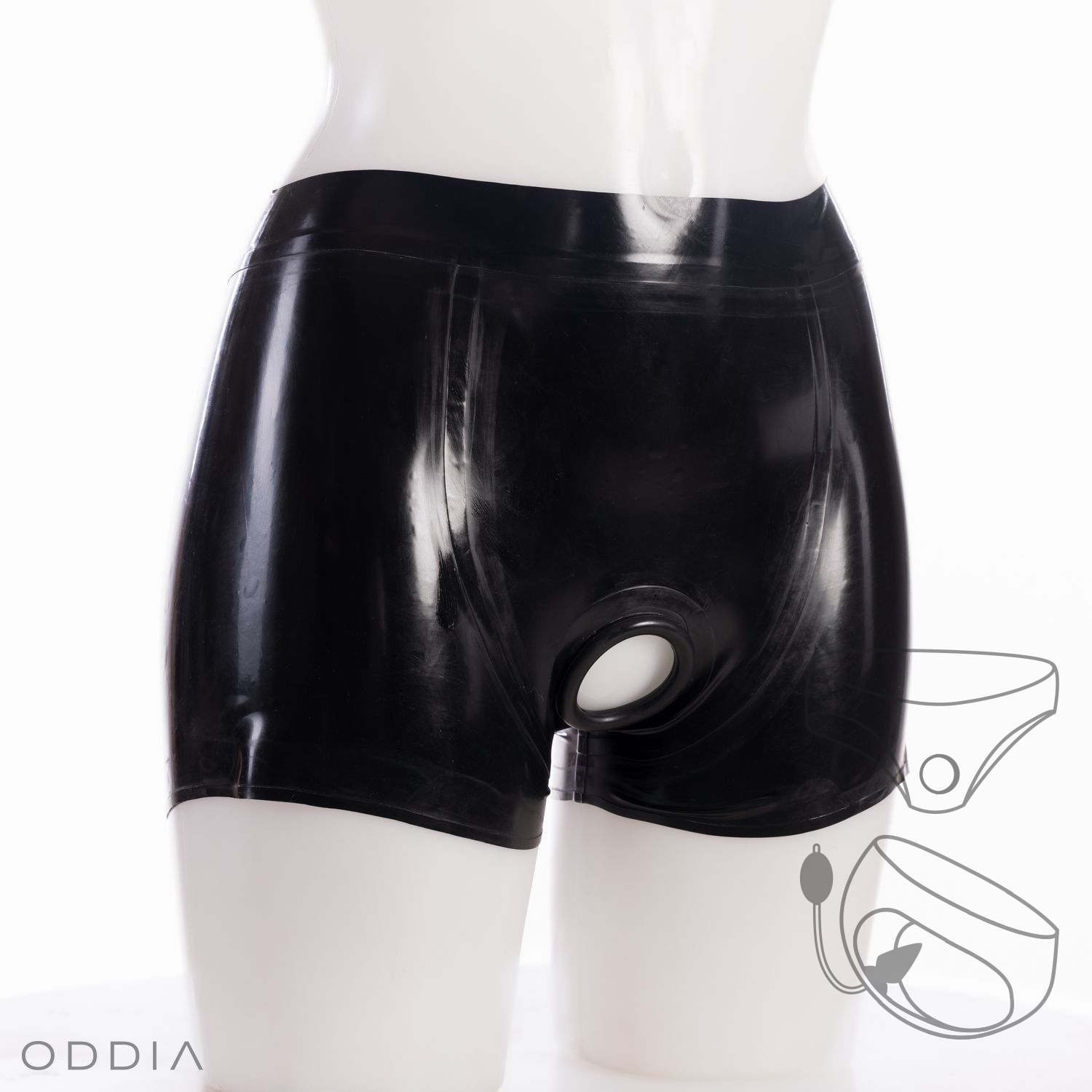Latex Panty Briefs with Inflatable Dildo & Solid Inflatable Butt
