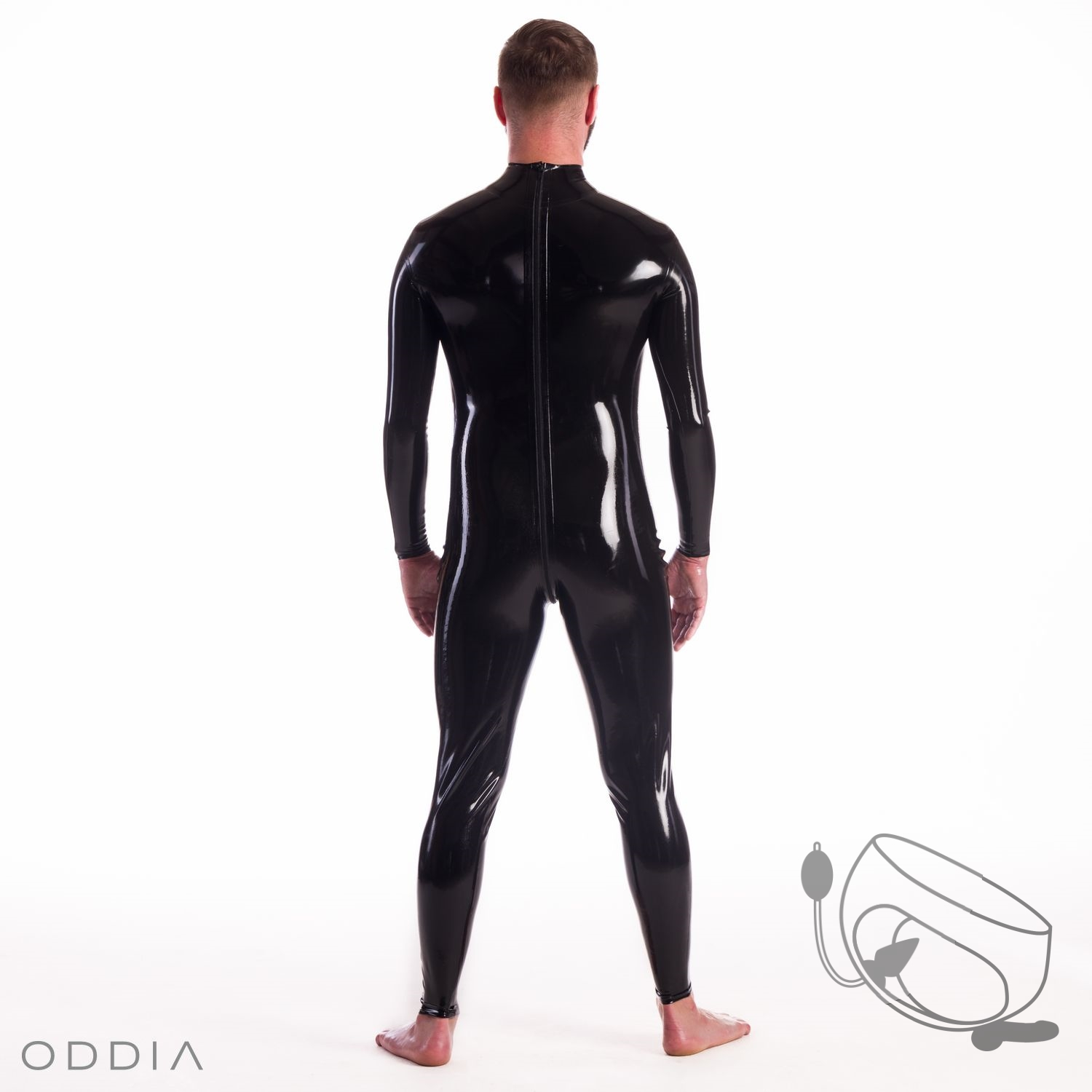 Oddia®  Latex briefs with opening for penis and inflatable anal plug