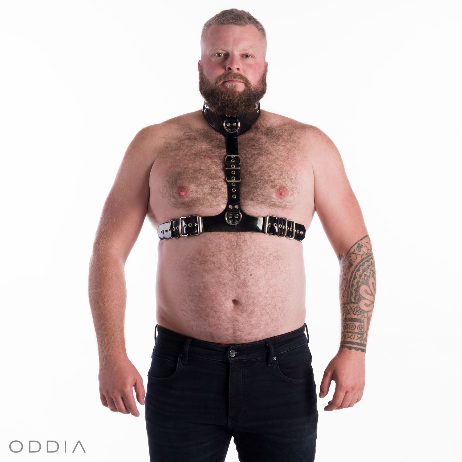 Men's harness with collar, for men