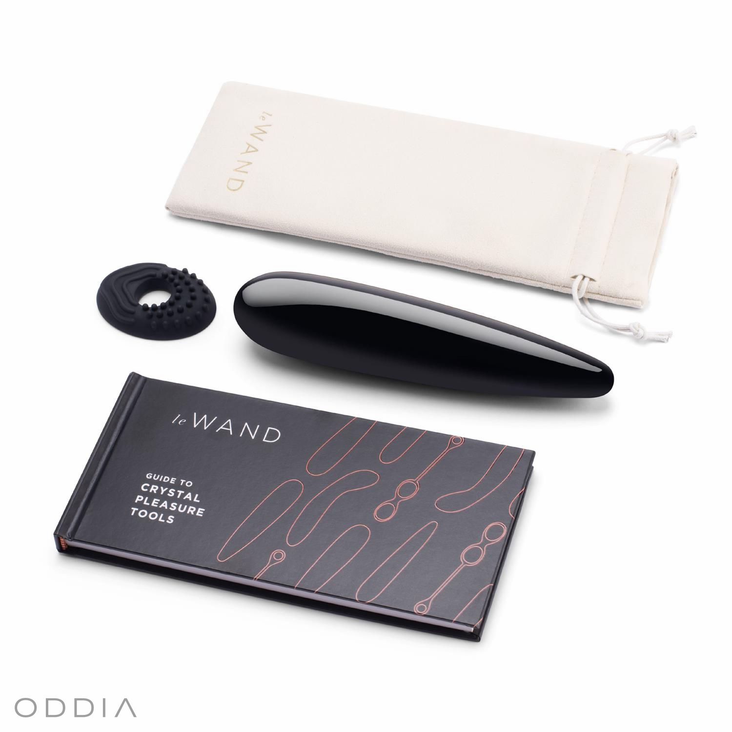 Luxurious straight dildo from the brand leWAND, made from real black obsidian - strong and heavy.